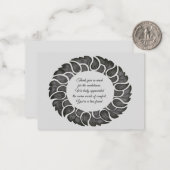 葬式ユニーク後の葉枠サンキューカード ノートカード (正面/裏面インサイチュ)