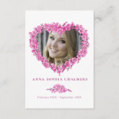 葬式忘れ – メ – 非ピンクの花のハート詩enclo エンクロージャーカード (正面)