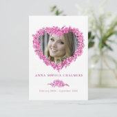 葬式忘れ – メ – 非ピンクの花のハート詩enclo エンクロージャーカード (スタンド正面)