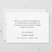 葬式悔やみや弔慰サンキューアイボリー水彩フローラ サンキューカード (裏面)