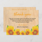 葬式悔やみや弔慰サンフラワーをテーマ素朴にした ノートカード (正面/裏面)