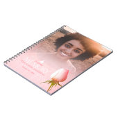 葬式独身のピンクのバラと白い鳩 ノートブック (左側)