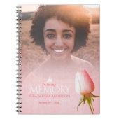 葬式独身のピンクのバラと白い鳩 ノートブック (正面)