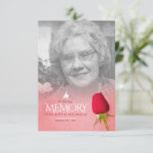 葬式独身の赤いバラの写真追悼の詩 (スタンド正面)