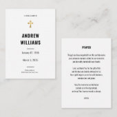 葬式祈りの言葉カーシンプルドの白黒 ノートカード (正面/裏面)