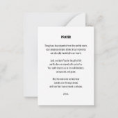 葬式祈りの言葉カーシンプルドの白黒 ノートカード (裏面)