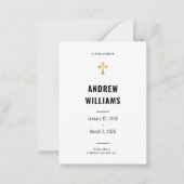 葬式祈りの言葉カーシンプルドの白黒 ノートカード (正面)