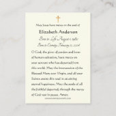 葬式祈りの言葉カード写真記念 プレイスカード (裏面)