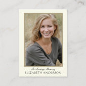 葬式祈りの言葉カード写真記念 プレイスカード (正面)