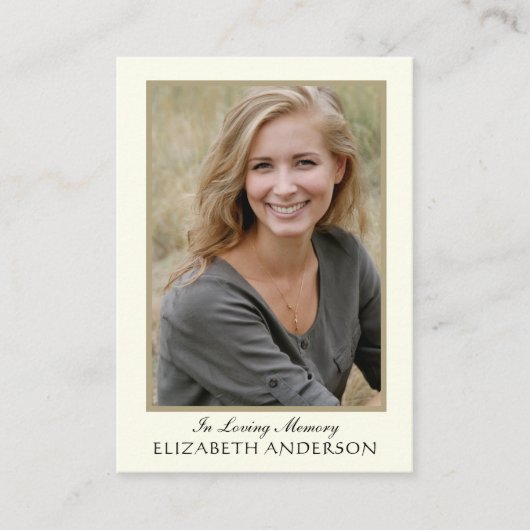 葬式祈りの言葉カード写真記念 プレイスカード (正面)