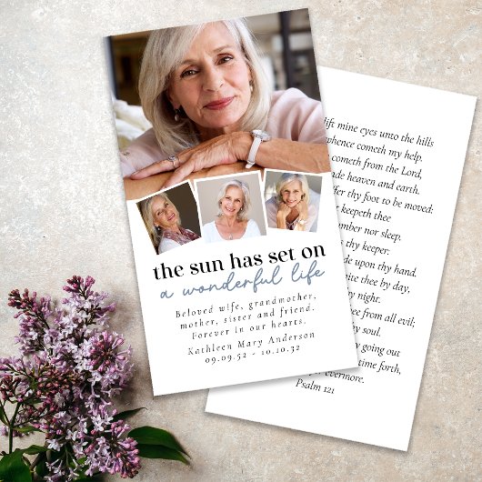 葬式祈りの言葉カード数々のフォトコラージュ