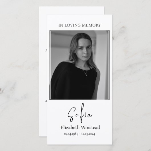 葬式祈りの言葉カード、カトリックのカード サンキューカード (正面/裏面)