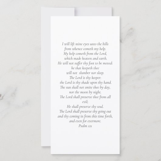 葬式祈りの言葉カード、カトリックのカード サンキューカード (裏面)