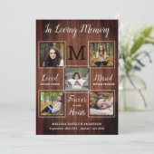 葬式素朴写真コラージュ悔やみや弔慰メモリアル サンキューカード (スタンド正面)