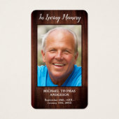 葬式素朴写真記念祈りの言葉カード詩 (正面)