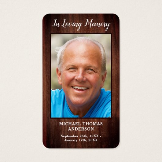 葬式素朴写真記念祈りの言葉カード詩 (正面)