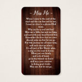 葬式素朴写真記念祈りの言葉カード詩 (裏面)