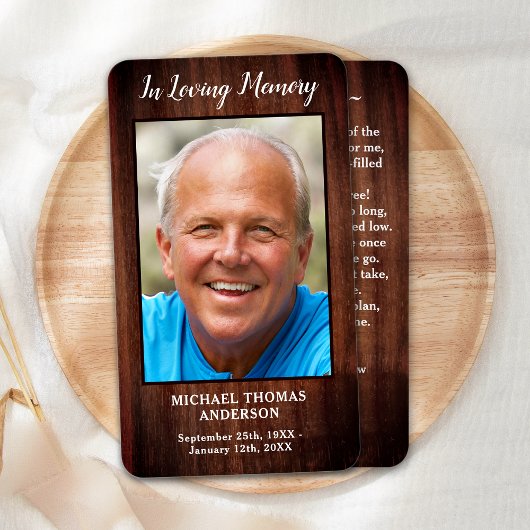 葬式素朴写真記念祈りの言葉カード詩