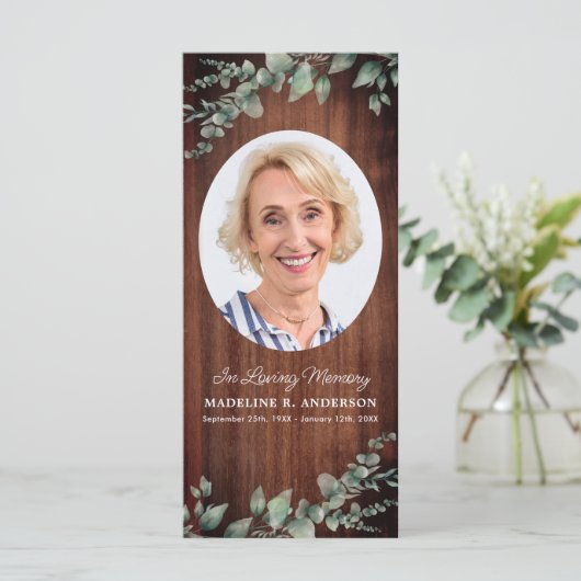 葬式素朴祈りの言葉カード写真記念ブックマーク (スタンド正面)