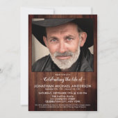 葬式素朴記念写真お祝い 招待状 (正面)