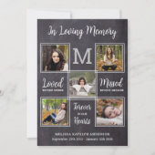 葬式素朴記念写真コラージュ悔やみや弔慰 サンキューカード (正面)