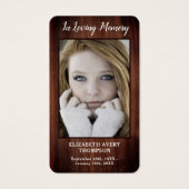 葬式素朴記念詩悔やみや弔慰祈りの言葉カード (正面)