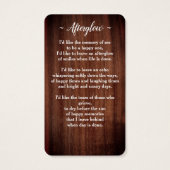 葬式素朴記念詩悔やみや弔慰祈りの言葉カード (裏面)