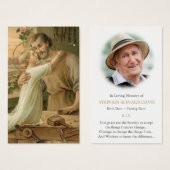 葬式St Joseph労働者の祈りの言葉同情カード (正面&裏面)