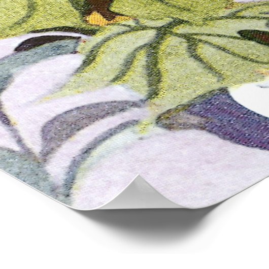 葵とダリアと風船の花 ポスター (角)