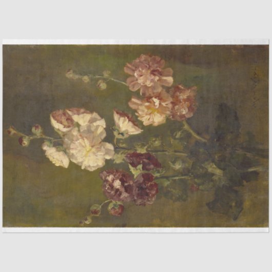 葵のヴィンテージ油オンキャンバス 薄葉紙 (正面)