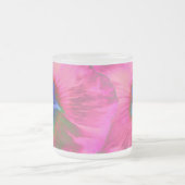葵の花ピンクベルベットすりガラスのマグカップ フロストグラスマグカップ (中央)