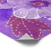 葵マローマルバプルプバイオレットフラワーフローラ ポスター (角)