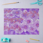 葵マローマルバプルプバイオレットフラワーフローラ 薄葉紙 (クラフト)
