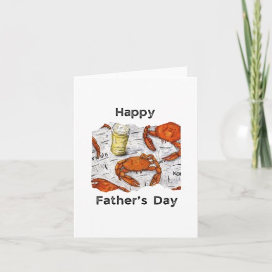 蒸しカニ誕生日カード サンキューカード (正面)