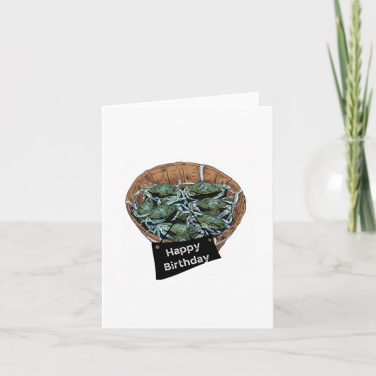 蒸しカニ誕生日カード サンキューカード (正面)