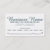 蒸しガラスアポイントメント 予約カード (裏面)