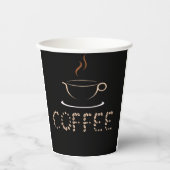 蒸しコーヒーの熱いカップ 紙コップ (正面)