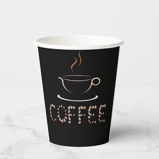 蒸しコーヒーの熱いカップ 紙コップ (正面)