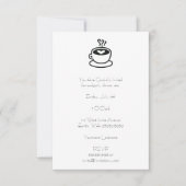 蒸しコーヒーカップとハートデザイン 招待状 (正面)