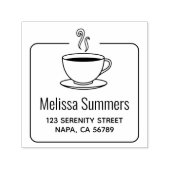 蒸しコーヒーカップの額縁アドレス セルフインキングスタンプ (デザイン)