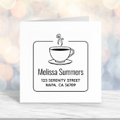 蒸しコーヒーカップの額縁アドレス セルフインキングスタンプ