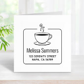 蒸しコーヒーカップの額縁アドレス ラバースタンプ