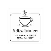 蒸しコーヒーカップの額縁アドレス ラバースタンプ (インプリント)