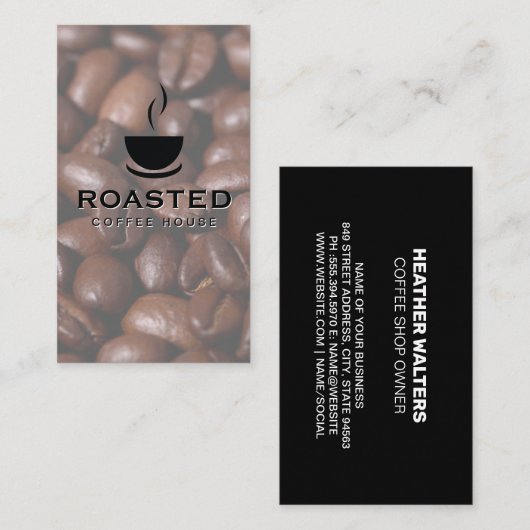 蒸しコーヒーカップ | コーヒービーンズ 名刺 (正面/裏面)