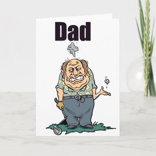 蒸しゴルフパパ父の日グリーティングカード カード (正面)
