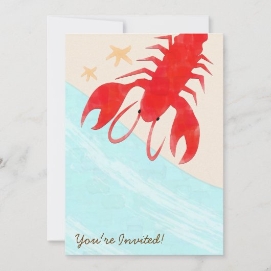 蒸しロブスターパーティの招待状 招待状 (正面)