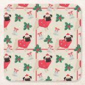 蒸し暑いクリスマスのコースター スクエアペーパーコースター (正面)