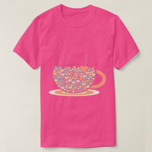 蒸し暑いラブティーカップ Tシャツ (デザイン正面)