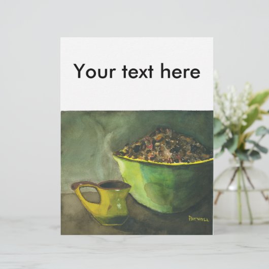 蒸し朝のコーヒーボウルのコーヒー豆カップ (スタンド正面)