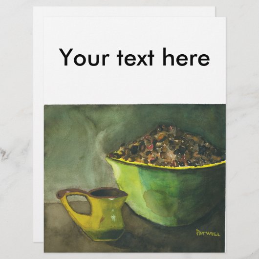 蒸し朝のコーヒーボウルのコーヒー豆カップ (正面/裏面)